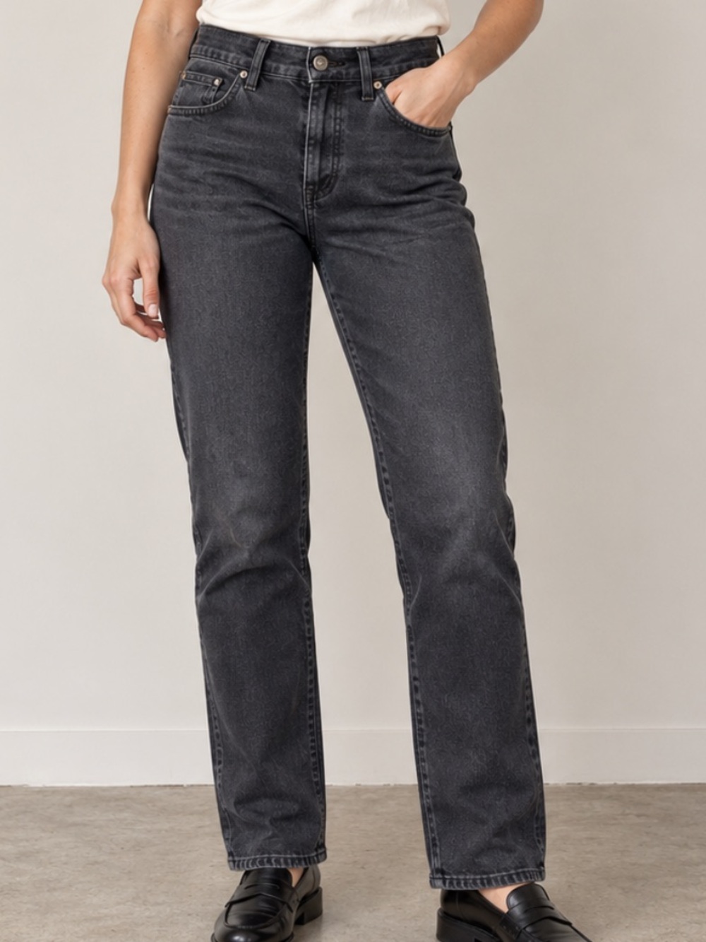 Levi’s W31 L34 Mid Rise Straight Leg Black Jeans Washed Denim 90s Grunge